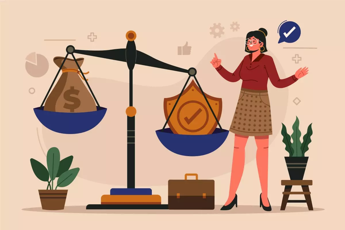 Ilustração sobre as leis trabalhistas no contrato intermitente, destacando a importância do equilíbrio na relação trabalhista e a proteção legal ao trabalhador.