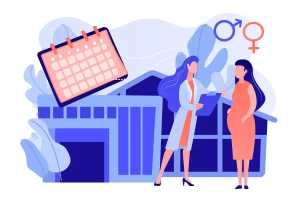 Ilustração representando o cálculo e direito ao salário maternidade para trabalhadoras intermitentes, destacando a importância de leis trabalhistas inclusivas.