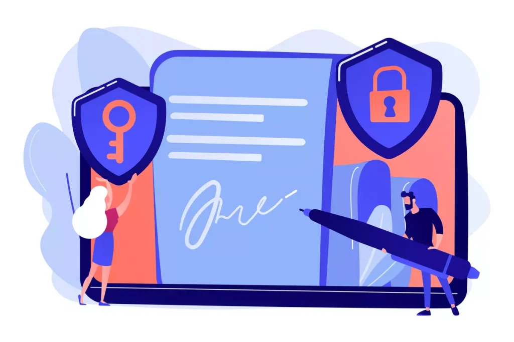 Imagem ilustrativa sobre contratação de trabalhadores intermitentes, destacando segurança, documentação e assinatura de contratos no contexto trabalhista.