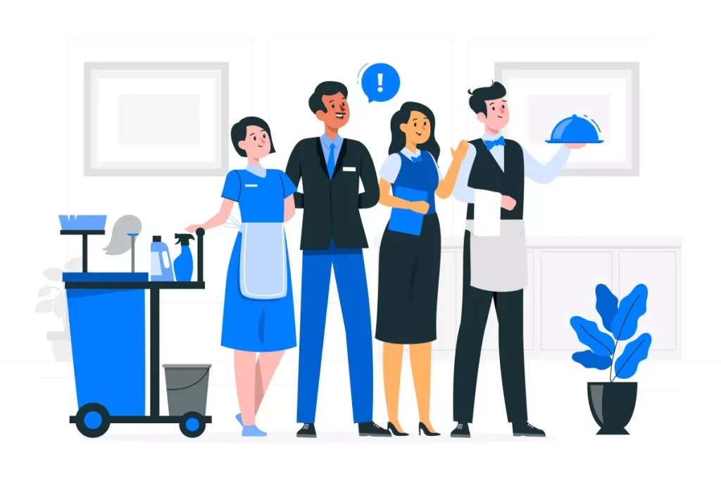 Profissionais do setor de turismo discutindo sobre o contrato intermitente no turismo, destacando a importância dessa modalidade de contrato de trabalho.