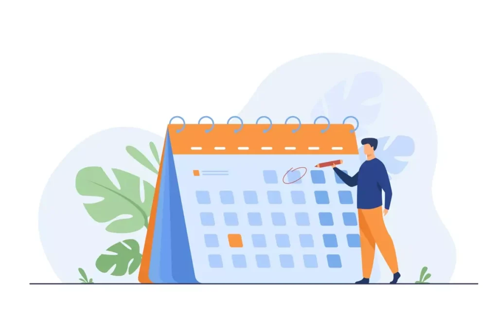 Imagem ilustrativa de calendário com marcações de feriados 2025 no trabalho intermitente, destacando a importância de planejar folgas e dias de descanso ao longo do ano.