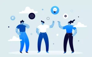 Imagem ilustrativa de pessoas discutindo trabalho intermitente em 2026, representando inovação, tecnologia e novas formas de trabalho.